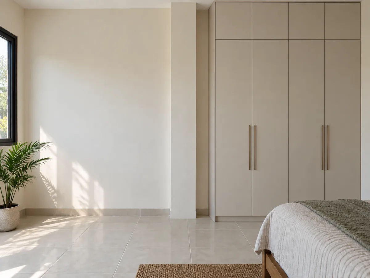 bedroom · the wardrobe stopped on the pillar