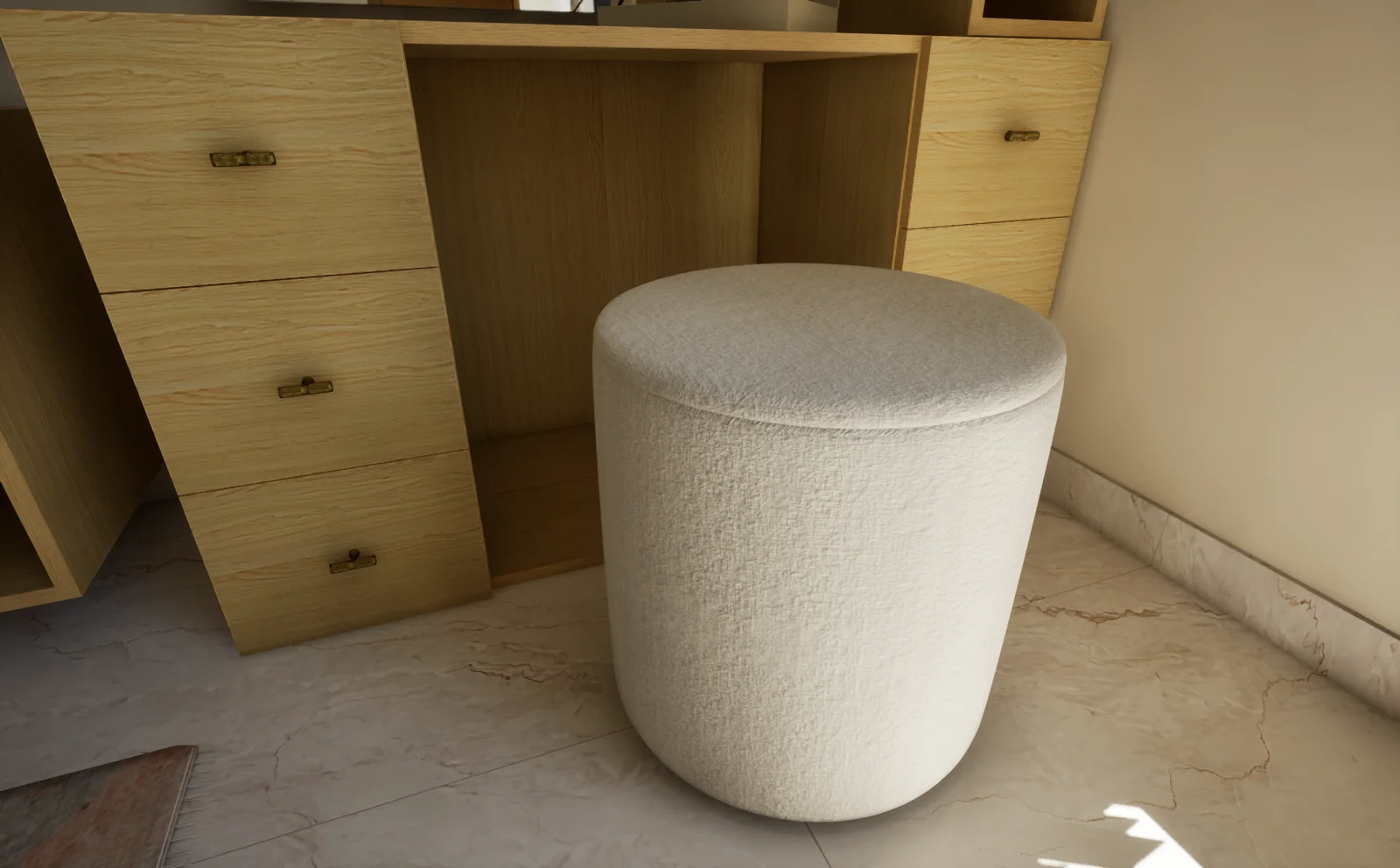 Master bedroom, dressing stool
