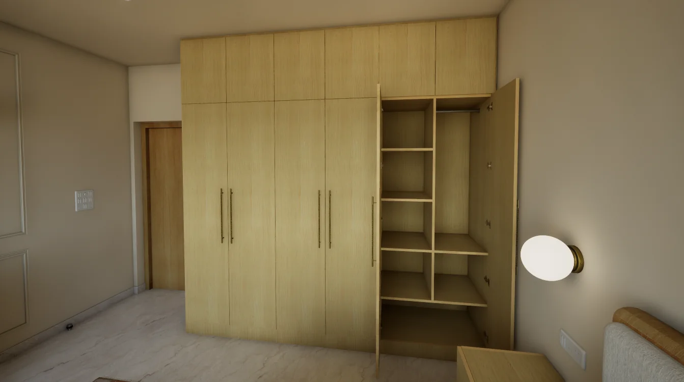 Master bedroom, open wardrobe